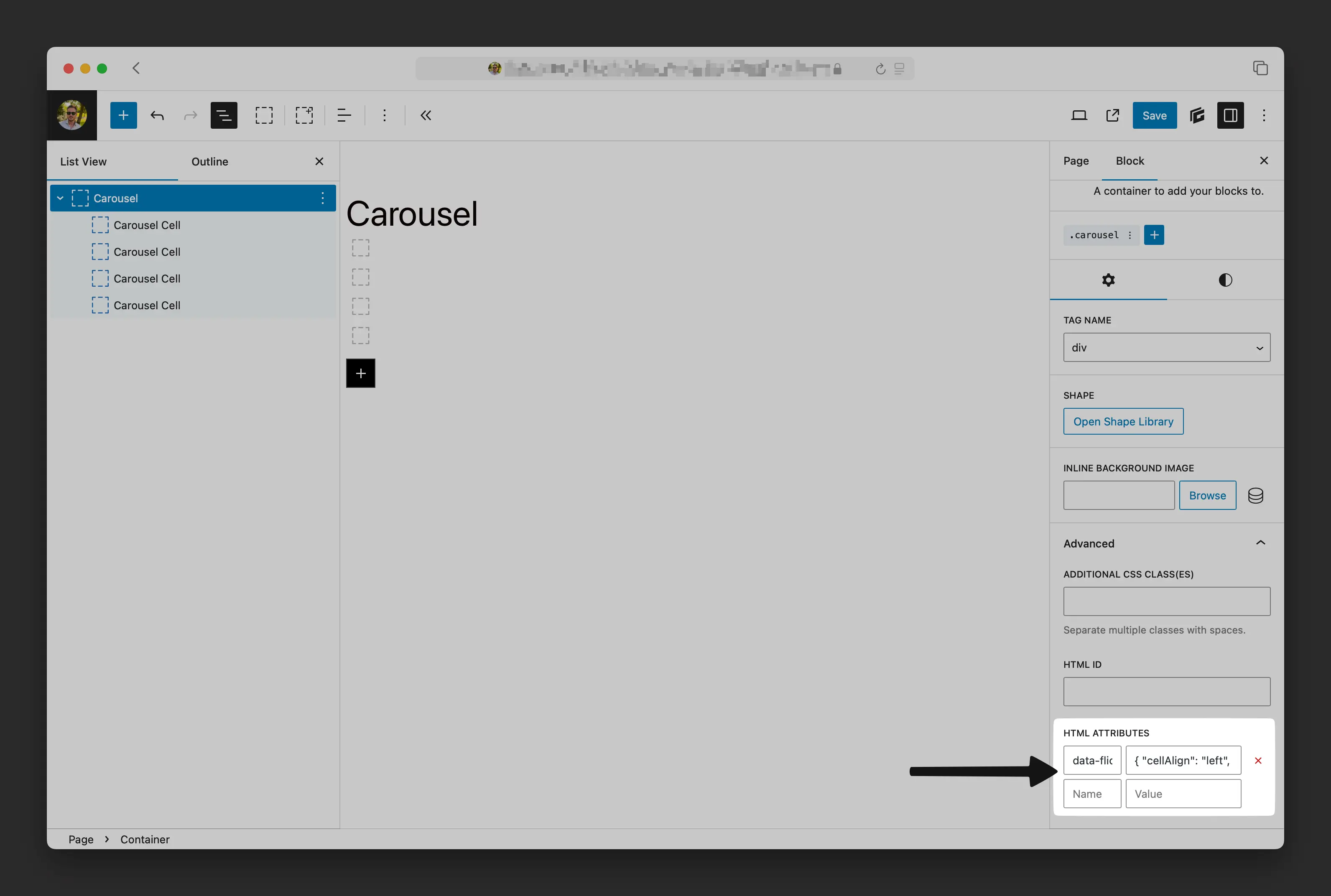 Generateblocks Flickity Carousel Data Attributes